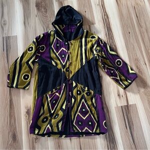 Reversible African Print Handmade One Of One Hooded Jacket Cloak